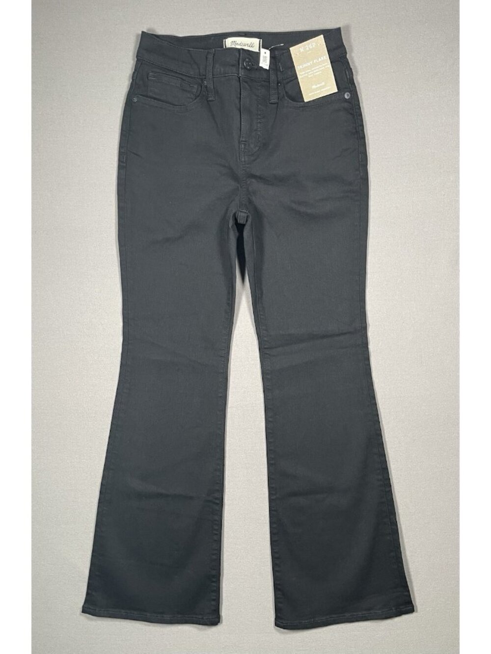 NWT Madewell High Rise Skinny Flare Boot Leg Black Jeans - Women Size 26P X 29